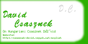 david csasznek business card